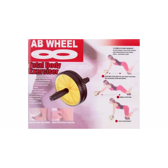 Roata pentru intarirea musculaturii abdomenului, AB Double Wheel, Albastru