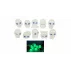 Set 10 ornamente decorative fosforescente Alien, verde