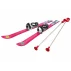 Baby schiuri de plastic pentru copii de 90 cm cu bete, roz