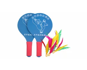 Battledore bate din lemn pentru badminton albastru