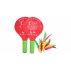 Battledore bate din lemn pentru badminton rosu