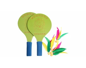 Battledore bate din lemn pentru badminton verde