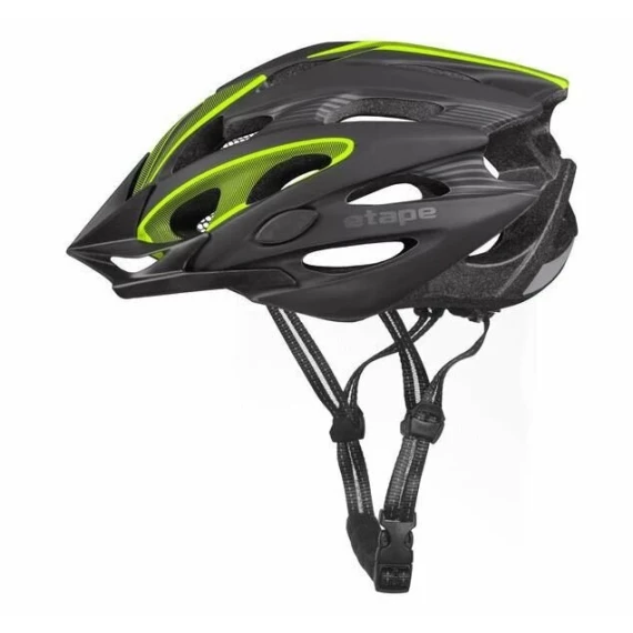 Biker casca pentru bicicleta, negru-galben fluo