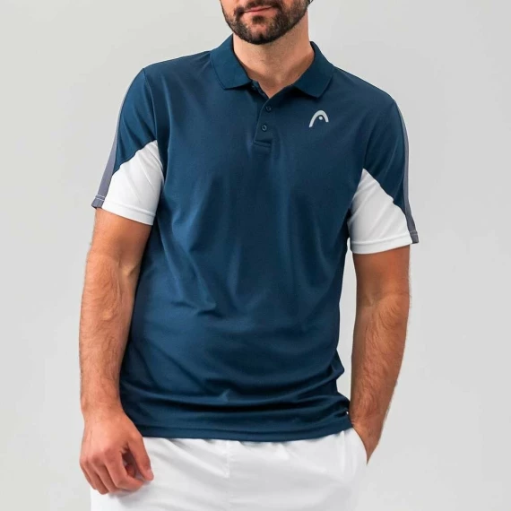 Club 22 Tech tricou polo barbati,alb-albastru inchis