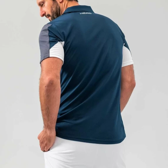 Club 22 Tech tricou polo barbati,alb-albastru inchis