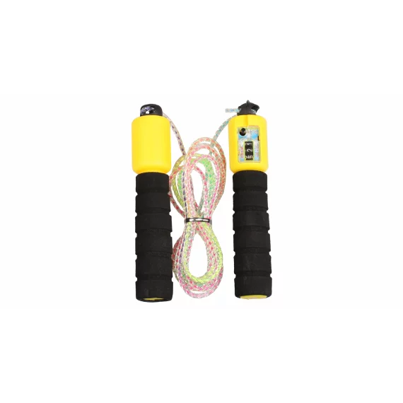 Coarda sarituri  JR 33, cu contor, lungime ajustabila, galben