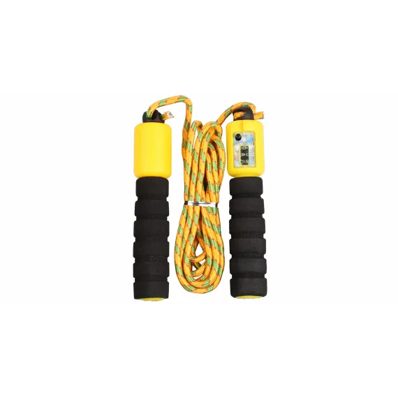 Coarda sarituri  JR 34, cu contor, lungime ajustabila, galben