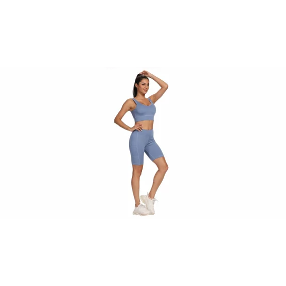 Colanti scurti Yoga Sporty albastru
