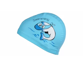 Dolphin children&#039;s swimming cap light blue