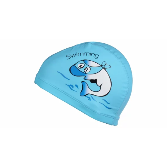 Dolphin children&#039;s swimming cap light blue