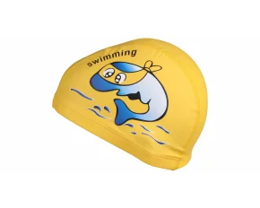 Dolphin children&#039;s swimming cap yellow