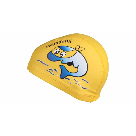 Dolphin children&#039;s swimming cap yellow