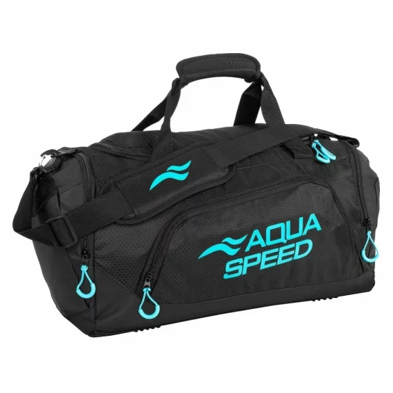 Duffle Bag L sportovní taška černá-tyrkysová