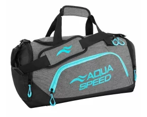 Duffle Bag L sportovní taška šedá-tyrkysová