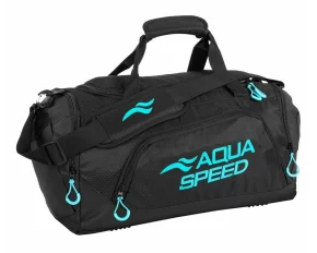 Duffle Bag M sportovní taška černá-tyrkysová