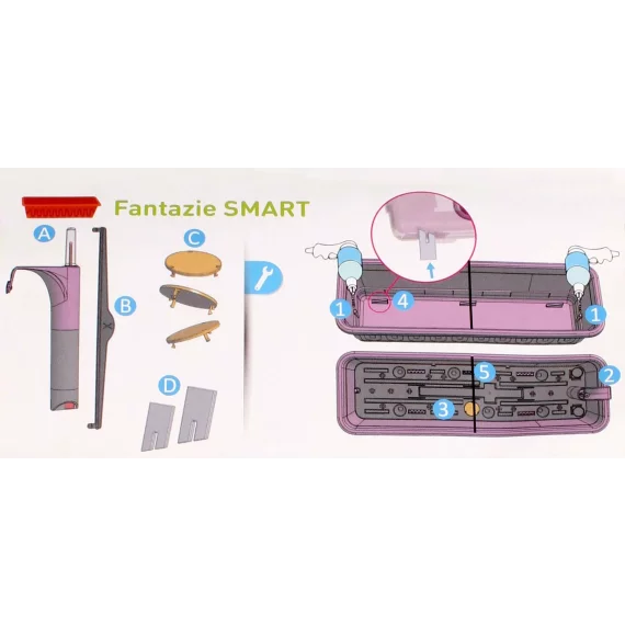 Fantazie Smart jardiniera cu auto-irrigare gri