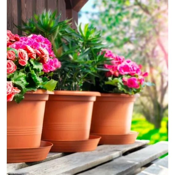 Farfurioara pentru ghiveci de flori Primavera maro