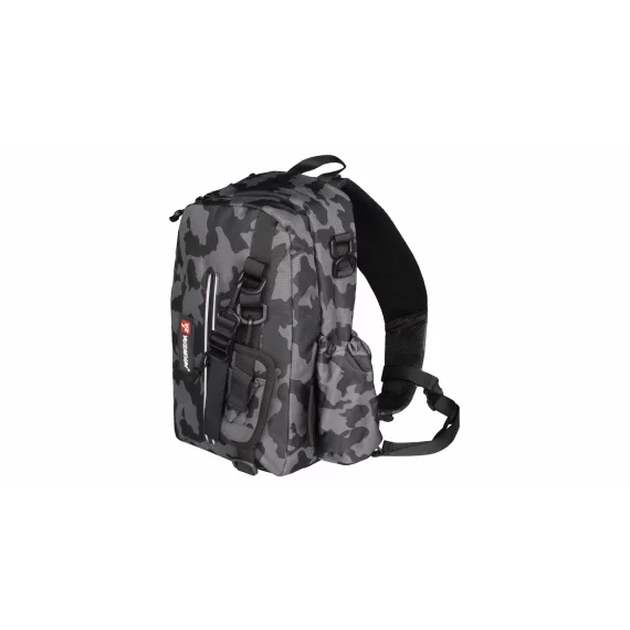 Rucsac pentru pescuit Merco Fisherman, negru-gri camuflaj