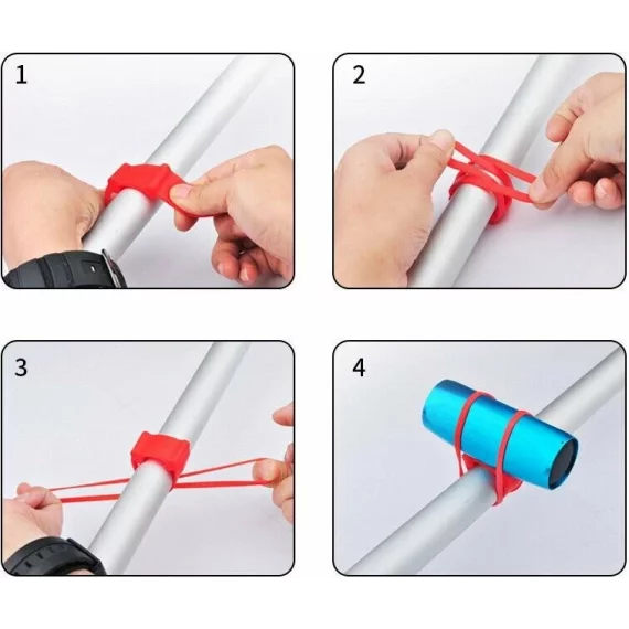 Fixer curea de silicon pentru bicicleta ,albastra