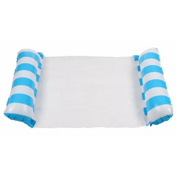 Float Stripe inflatable pool lounger light blue