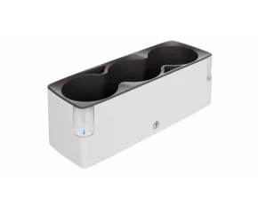 Ghiveci balcon cu auto-udare Cobble Trio alb