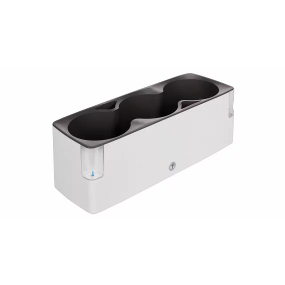 Ghiveci balcon cu auto-udare Cobble Trio alb