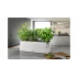 Ghiveci balcon cu auto-udare Cobble Trio alb