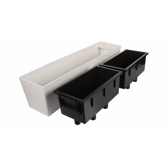 Ghiveci balcon cu auto-udare Supreme alb