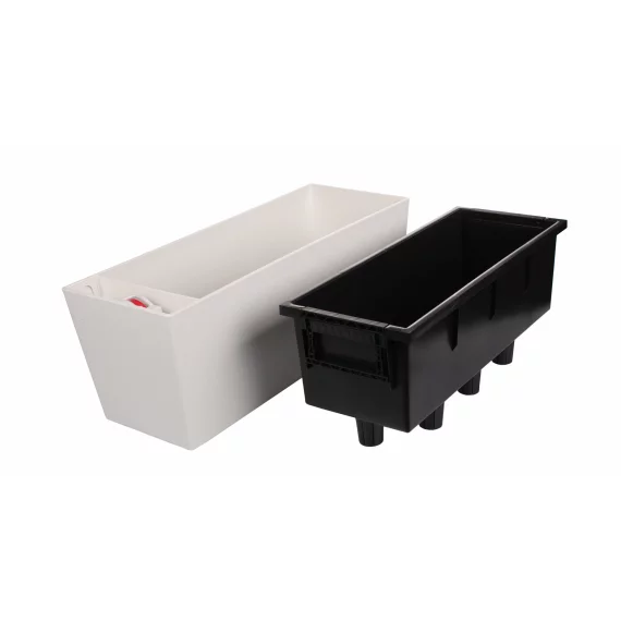 Ghiveci balcon cu auto-udare Supreme alb