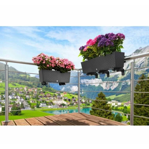 Ghiveci balcon cu auto-udare Supreme antracit