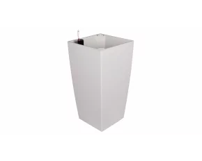 Ghiveci cu sistem auto-irigare Delto Stone, 25 x 46 cm, alb