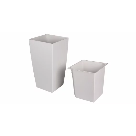 Ghiveci cu sistem auto-irigare Delto Stone, 30 x 58 cm, alb