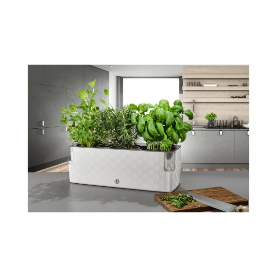 Ghiveci de flori auto-irigare Cobble Trio antracit