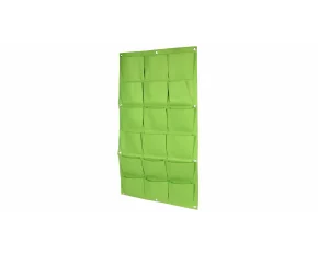 Ghiveci de plantare pentru perete, verde cu 18  buzunare