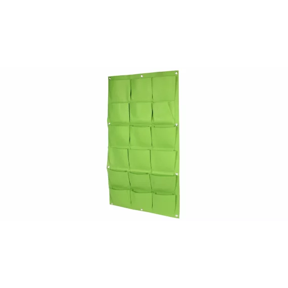 Ghiveci de plantare pentru perete, verde cu 18  buzunare