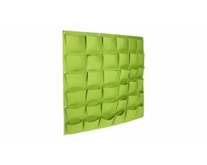 Ghiveci de plantare pentru perete, verde cu 36 de buzunare