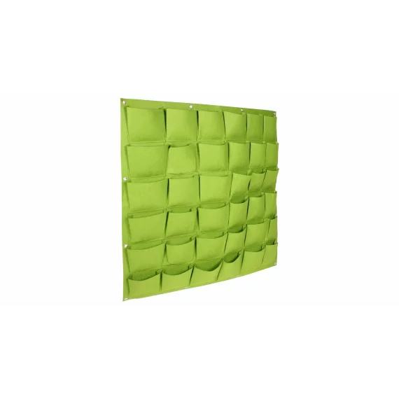 Ghiveci de plantare pentru perete, verde cu 36 de buzunare