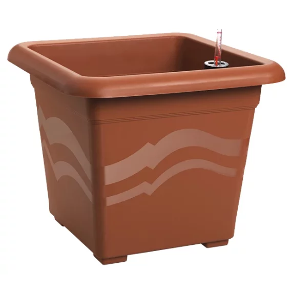 Ghiveci flori cu auto-irigare Quattro Aqua Pro terracotta