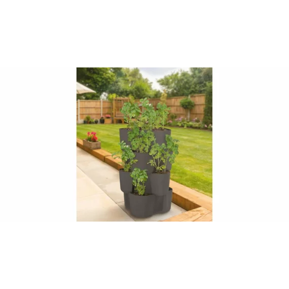 Ghiveci pliabil din plastic pentru capsuni, plante aromatice, cartofi, Plastkon Potato, 4 niveluri