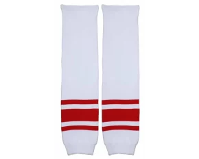 Jambiere hochei pe gheata Motor alb-rosu