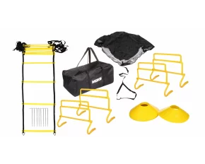 Kit antrenament agilitate Popular Kit, contine 1x scarita 6m, 12x copete, 1x parasuta alergare