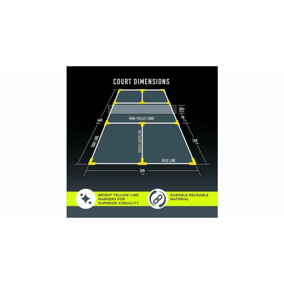 Kit marcare linii pickleball, galben