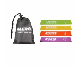 Set 4 benzi antrenament, Mini Band set 2, circulare, dimensiune banda 50x5cm