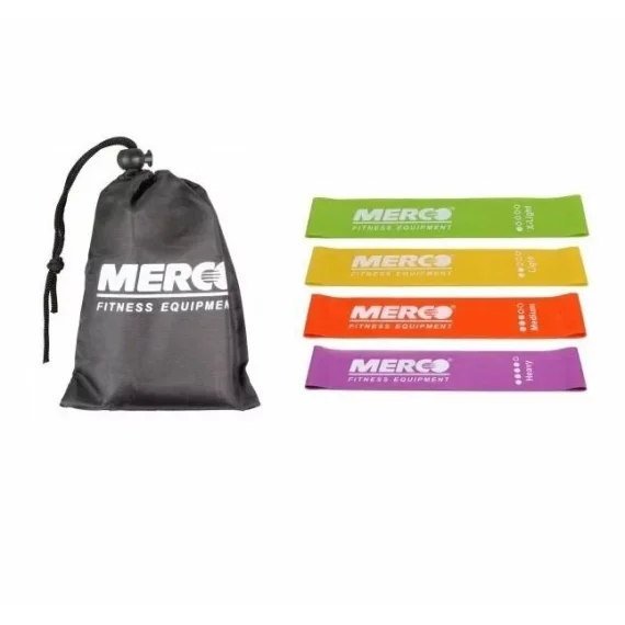 Set 4 benzi antrenament, Mini Band set 2, circulare, dimensiune banda 50x5cm