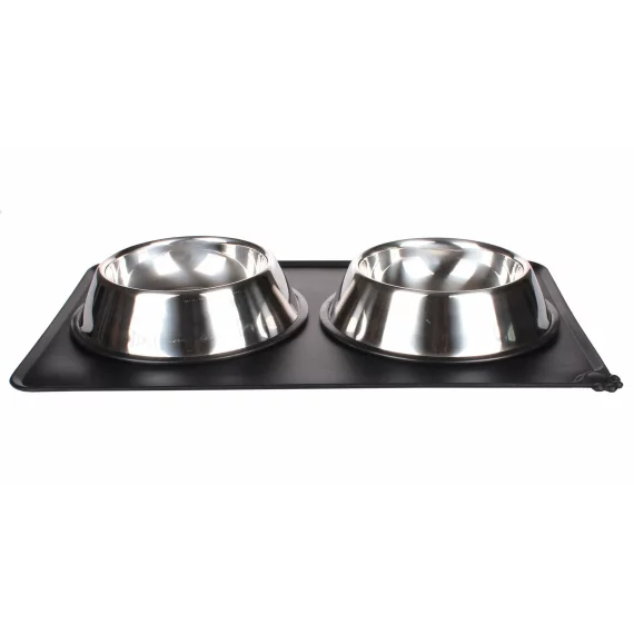 Paw Large silicon pentru hrana animalelor de companie, negru