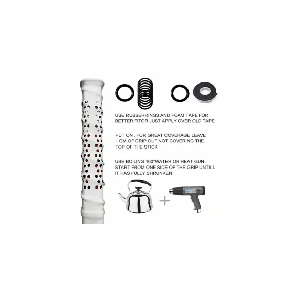 Perf Shrink Grip grip pentru crosa de hochei, alb