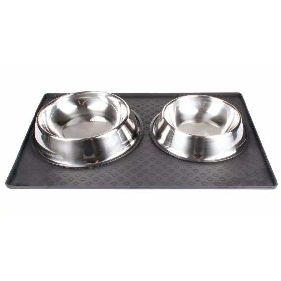 Pet Mat Covoras mare de hrana pentru animale de companie din silicon ,negru
