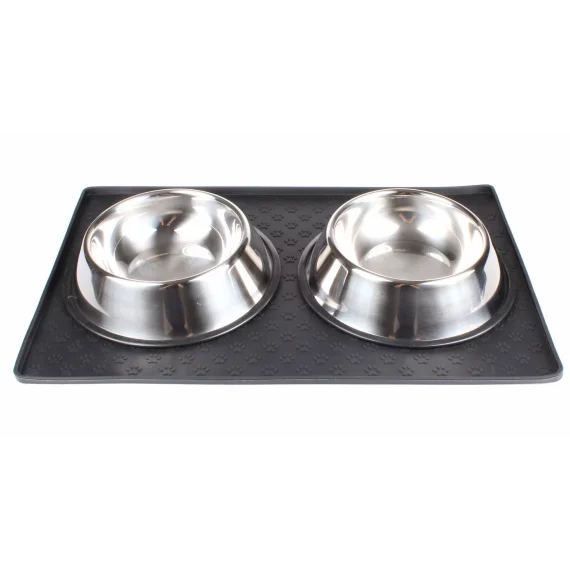 Pet Mat Micul covor de hrana pentru animale de companie din silicon ,negru