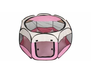 Pet Octagonal pet fence white-pink