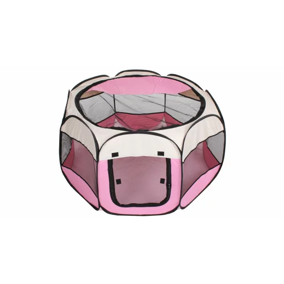 Pet Octagonal pet fence white-pink